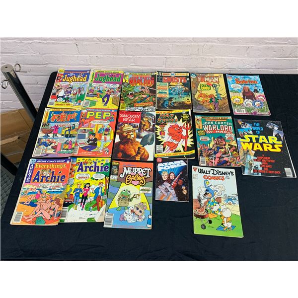 Lot of 17 Vintage Comics Various GHOSTS, E-Man, Star Wars, PEP, Archie, Etc