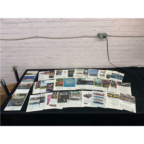 Large Lot of Vintage Magazine Clippings all Vintage Car Ads