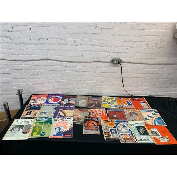 Lot of Vintage circa 1950s Sheet Music Books, Incl War Edition Small Sized One