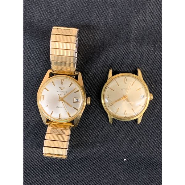 2 Vintage Mens Wittnauer Circa 1960s Mechanical Watches, 1 Automatic (for parts repair) Engraved