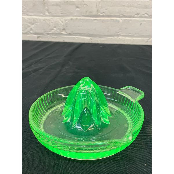 Vintage Uranium Glass Juice Strainer