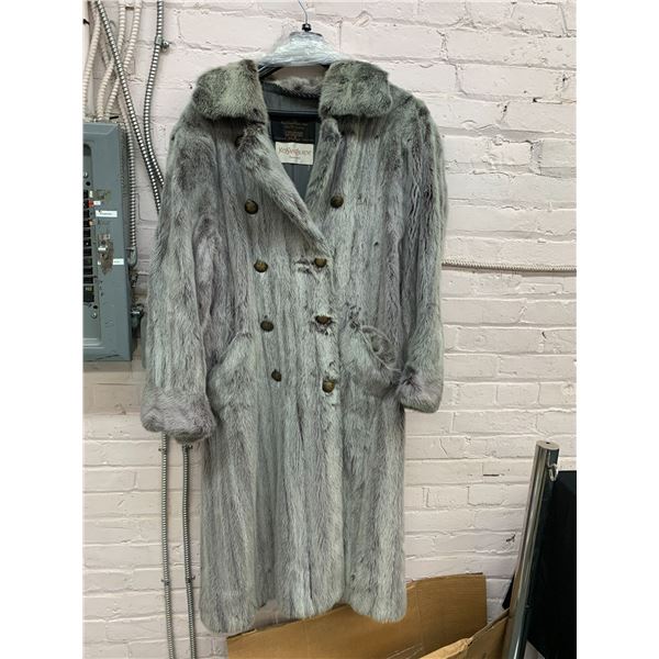 Yves Saint Laurent Real Animal Fur Winter Coat Fox? Length 50"