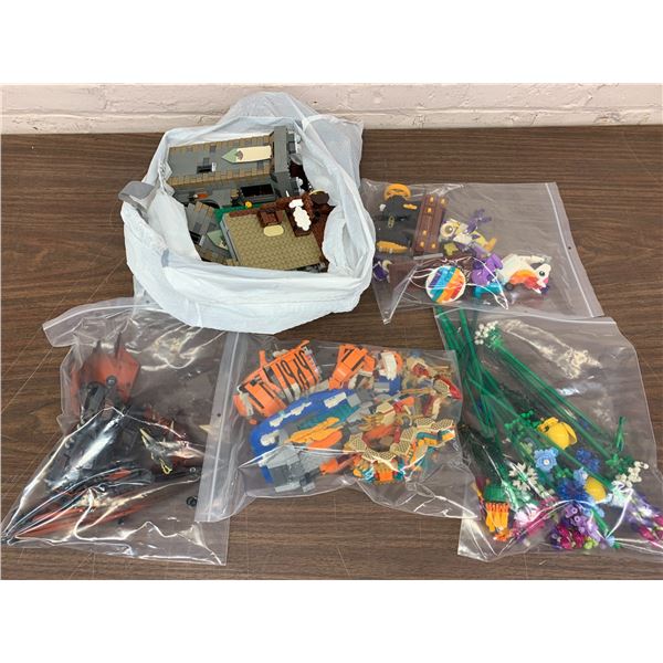 Lot of 5+ LEGO and 3rd Party Brick Building Playsets / Toys Flowers, Dragon, Castle, Etc