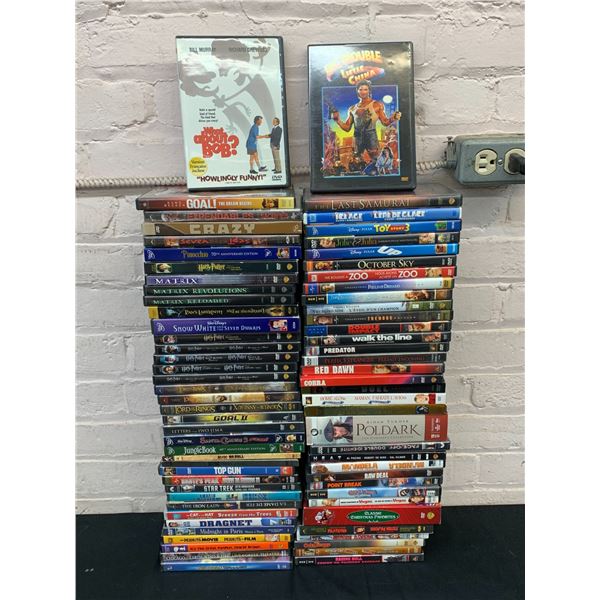 Lot of 73 DVD Movies Harry Potter, Lord of the Rings, Matrix, Etc Various Genres