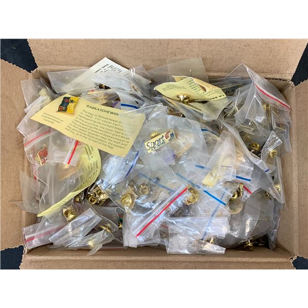 Small Box of Canadian Pins, Mostly Manitoba Related