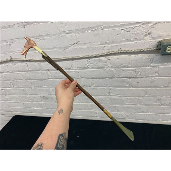 Carved Dog Head Shoe Horn