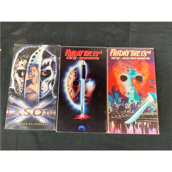 Lot of 3 Friday the 13th VHS Tape Movies Part VII, VIII and JASON X