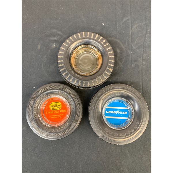 3pcs General and Good Year Vintage Tire Ash Trays, Advertising