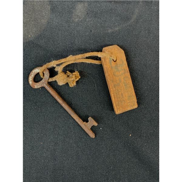Vintage Antique Key with Wooden Tag "30 Oxford Place" ? Hotel, Apartment, Etc?