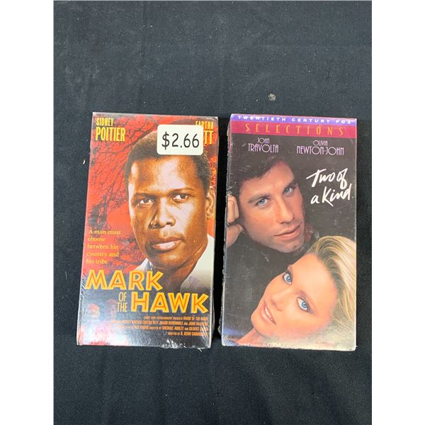 Pair of SEALED VHS Movies Two of a Kind, Mark of the Hawk John Trivolta Eartha Kitt, etc