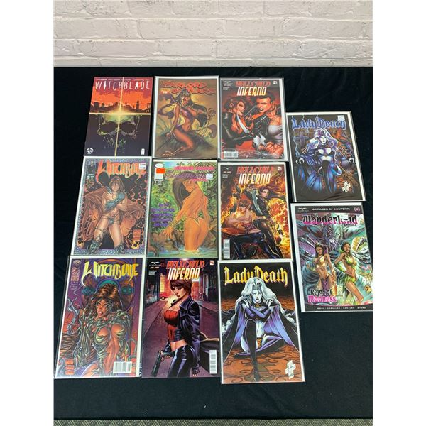 Lot of 11 Witchblade, Lady Death Comic Books, Misc
