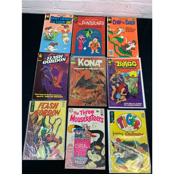 Lot of 10 Vintage Comic Books Tragg, KONA, Chip & Dale, Flash Gordon, etc