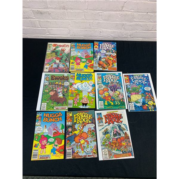 Lot of 10 Vintage Comic Books Fraggle Rock, Hugga Bunch, etc