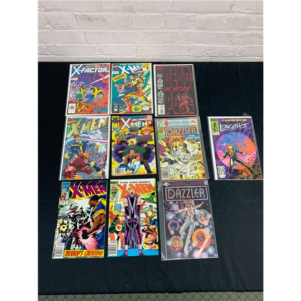 Lot of 10 Vintage Comics Deadpool, X-Men, Dazzler, etc