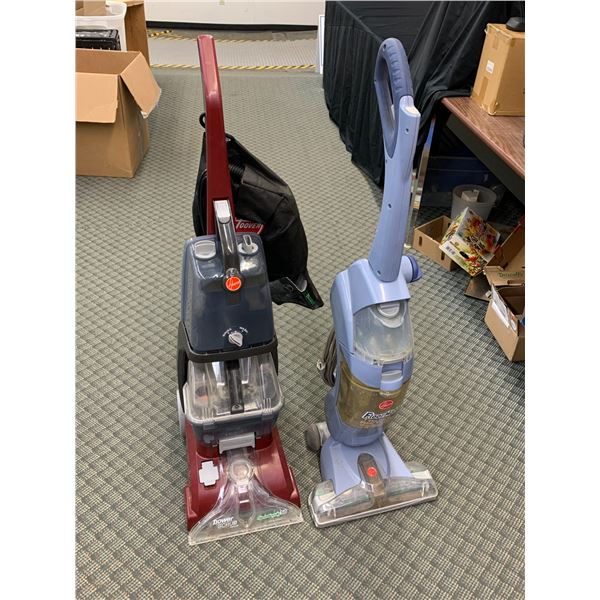Lot of 2 Hoover Used Vacuums Super Scrub Carpet Cleaner And Floor Mate Hardwood Floor Cleaner
