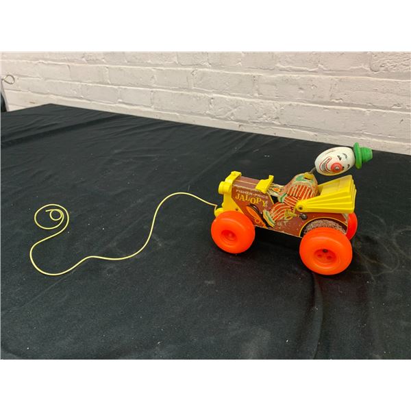 Vintage Fisher Price Jalopy Pull-String Toy Clown Car