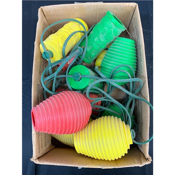 Vintage Plastic Tiki Patio String Lights 2 Sets