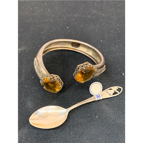 Sterling Silver Cuff Bracelet and Sterling Collectible Spoon