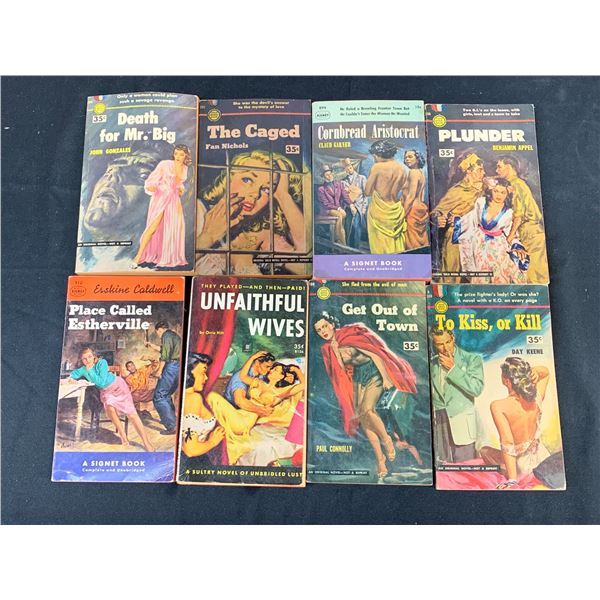 Lot of 8 Vintage Pulp Fiction Paperback Books Romance Books