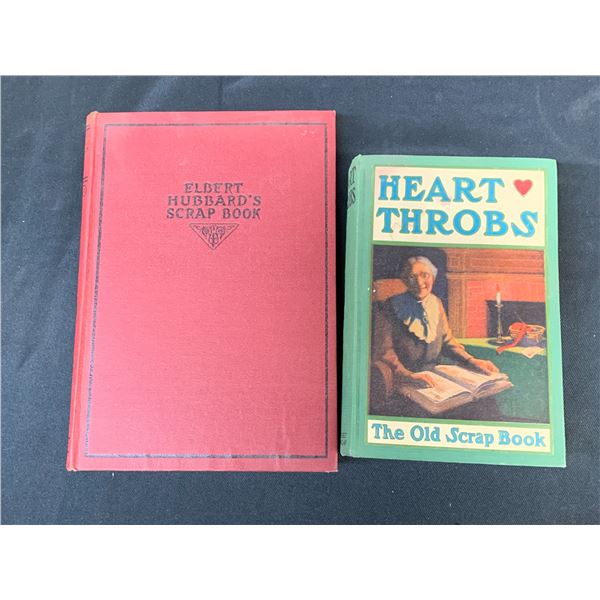 Lot of 2 Vintage Antique Books Heart Throbs The Old Scrap Book & Elbert Hubbard's Scrap Book