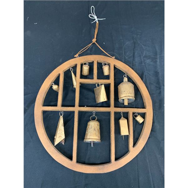 Wooden Hanging Bell Wind Chime Decoration 18"