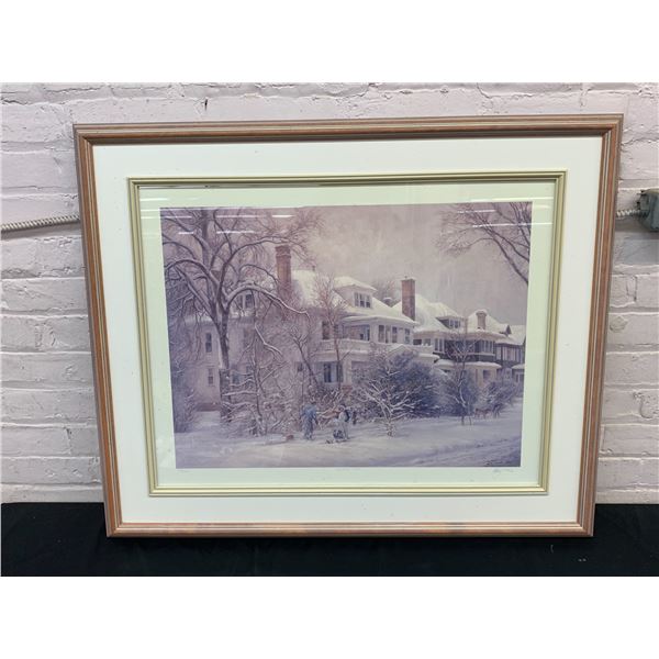 D. Jones 1992 Artist Signed and Numbered Lithograph Print, "Winter's Veil" 34" x 28"