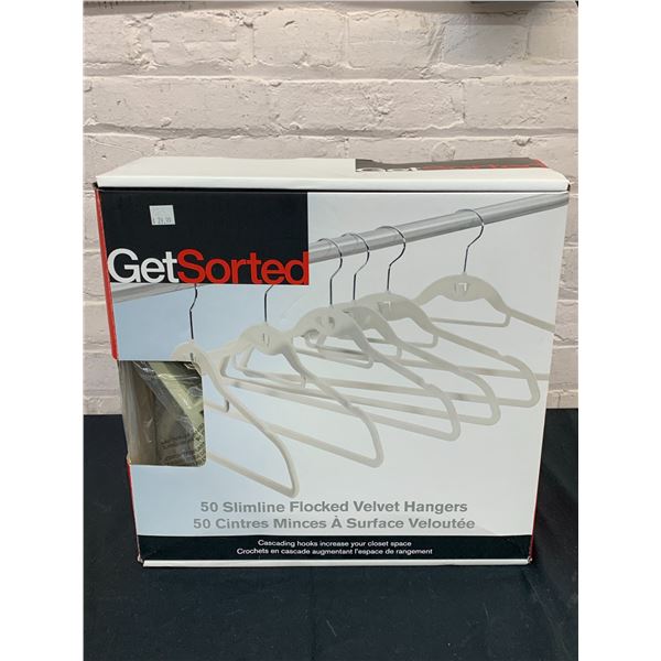 Get Sorted 50 Flocked Clothes Hangers White