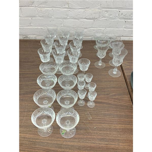 LARGE Lot 27pcs of Mostly Waterford Crystal Glassware Barware (dishwashed), +7pcs Glass