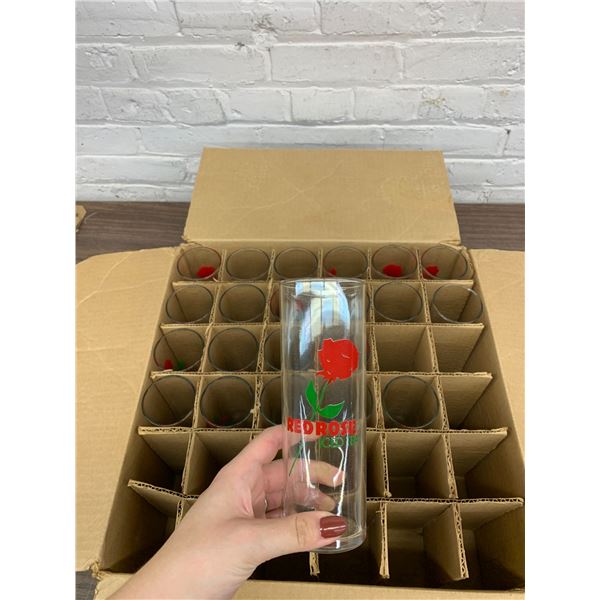 Lot of 22 Red Rose Ice Tea Tall Glasses