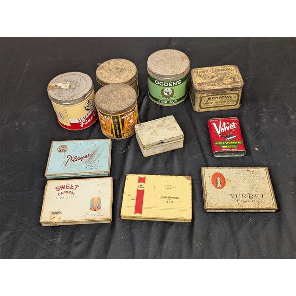 Lot of Vintage Tobacco Cigarette Containers Cannisters Players Macdonalds