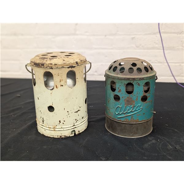 Lot of 2 Antique Vintage Portable Camp Heaters