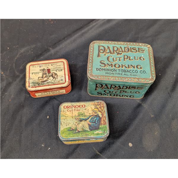 Lot of 3 Vintage Tobacco Tins Imperial Dominion