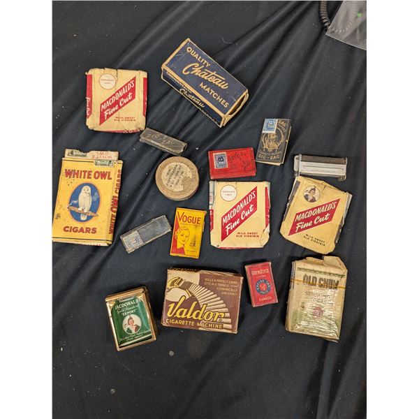 Vintage Tobaccoian Paper Products Cases, Rolling Paper, Matches etc.