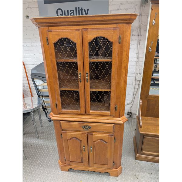 Wooden Corner Kitchen Hutch Cabinet 2 Piece
