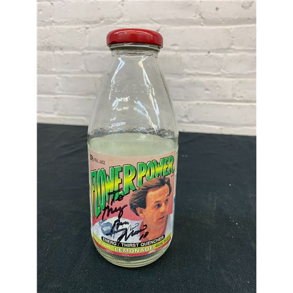 Guy Lafleur Signed Flower Power Glass Bottle
