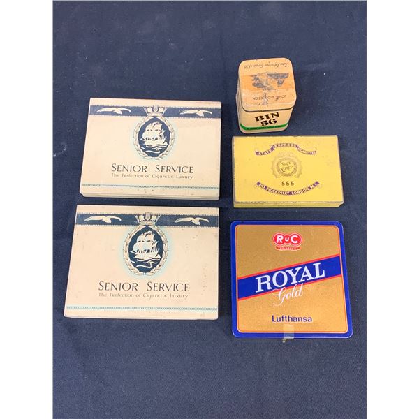 Lot of 5 Vintage Tobacco / Cigarette Tins