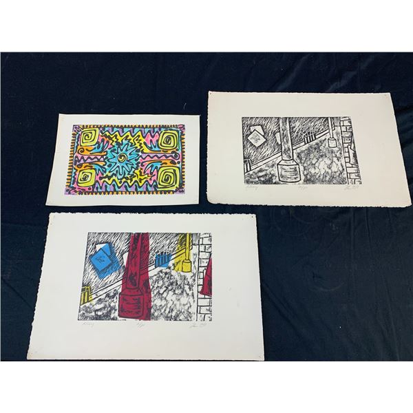 Lot of 3 Artist Proof Block Prints