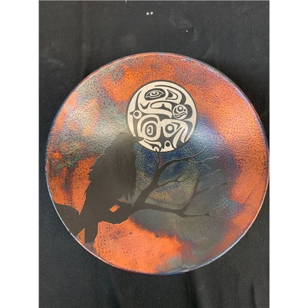 Indigenous Canada Haida Artist Signed Bowl, Signed 12"