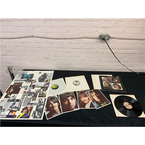 Lot of The Beatles North American Pressings Vinyl Records LPs White Album (w inserts), Let it Be, +