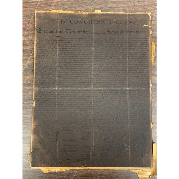 Reproduction Print of The Declaration of Independence *rough condition* 12" x 16"
