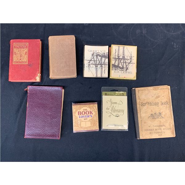 7pcs Notepads, Vintage Antique Books, etc