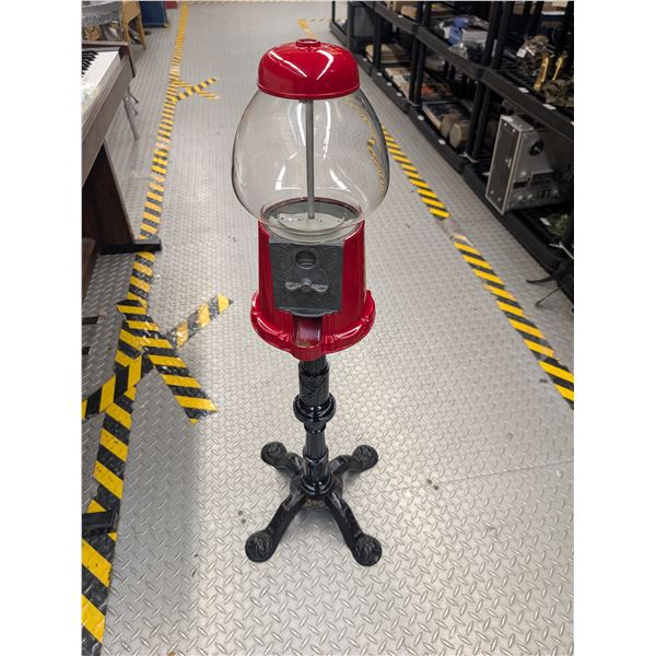 Red Gumball Machine on Metal Base