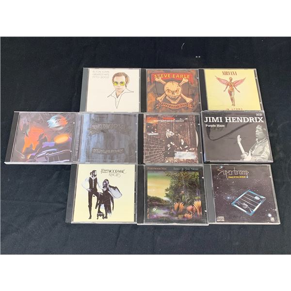 Lot of 10 CDs Rock, Nirvana, Fleetwood Mac, Elton John, Jimi Hendrix, etc