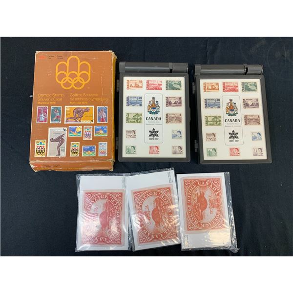 Lot of Assorted Vintage Stamp Cases Centennial, Olympic Canada
