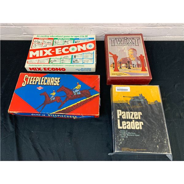 Lot of 4 Tabletop Board Games Twixt, Staplechase, Mix-Econo