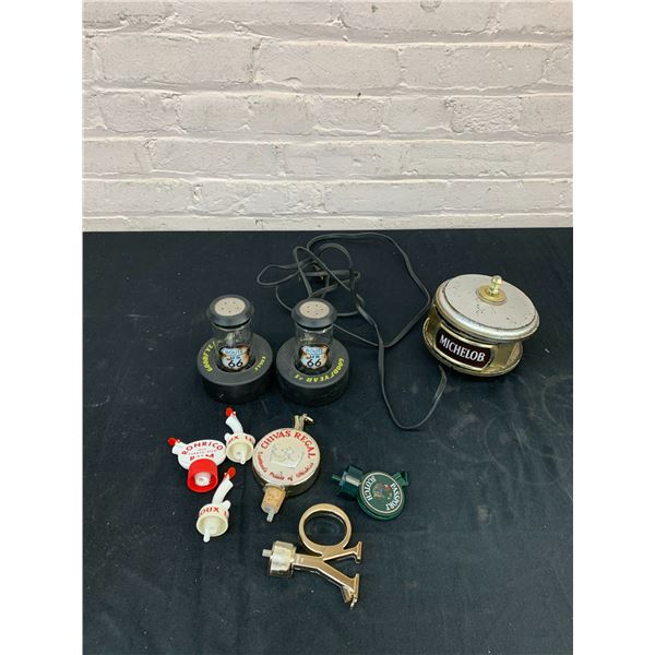 Man Cave Decor Keg Pull Tabs, Good Year Tire, Route 66 Salt and Pepper Shakers, Michelob Light