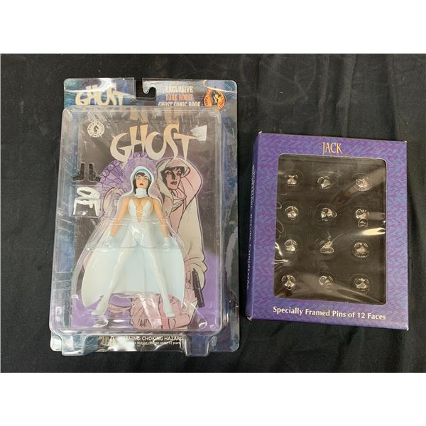 Dark Horse Ghost Action Figure and Nightmare Before Christmas Jack Faces Ring Set NEW