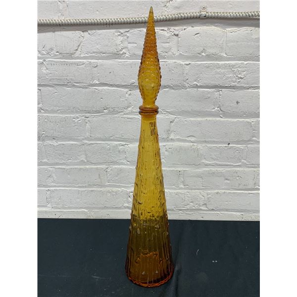 Made in Italy Tall Amber Decanter 23"