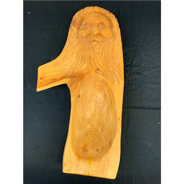 Carved Wooden Tree Branch Man Bowl 2ft