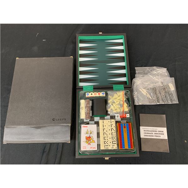 Multi-Game Tabletop Game Case Backgammon, Chess, Dominos, Checkers, etc